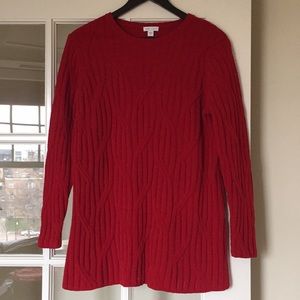J.Jill red chenille tunic sweater